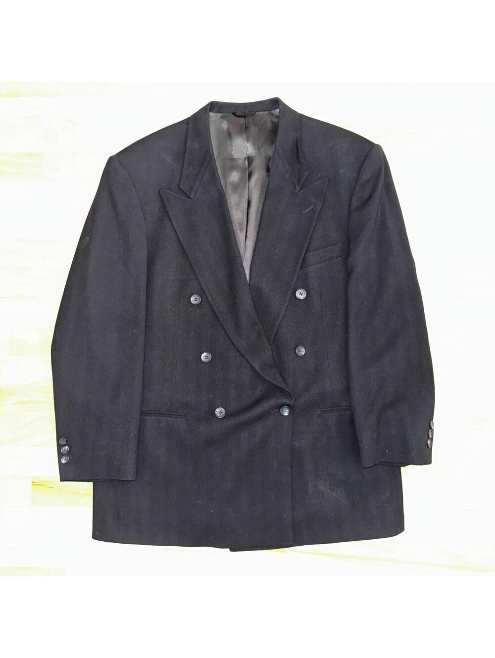 Nino Cerruti Rue Royale Double Breasted VTG Suit Jacket Blazer, 44 Union USA